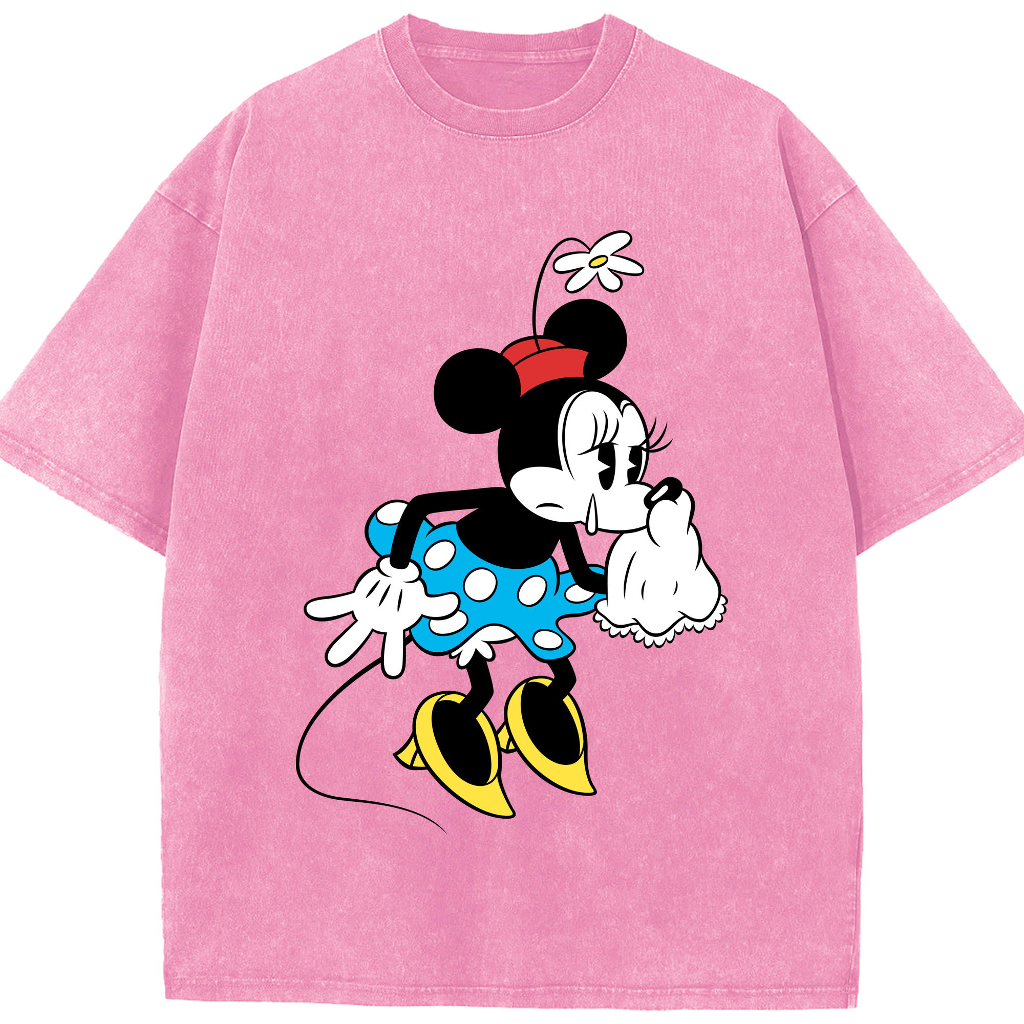 （画像用） ミッキーマウス Mickey Mouse 綿100% ヴィンテージ風 半袖Tシャツ（フロントプリント）